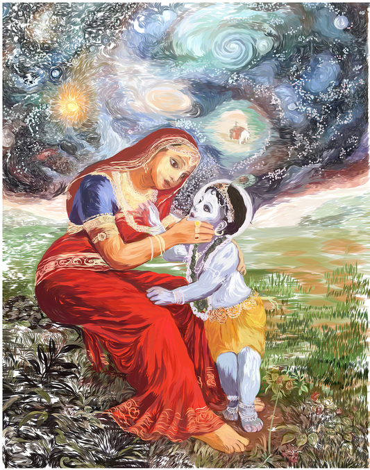 Ma Yashoda sees the universe in Krishna's mouth